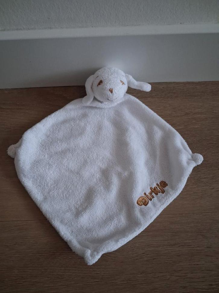 Knuffeldoekje Dirkje hond beer wit L360, Kinderen en Baby's, Speelgoed | Knuffels en Pluche, Zo goed als nieuw, Beer, Ophalen of Verzenden