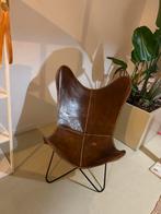 Leren Vlinderstoel WestWing, Huis en Inrichting, Gebruikt, Bruin, Leer, Ophalen of Verzenden