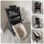 Stokke Tripp Trapp zwart met babyset en newbornset, Ophalen of Verzenden, Zo goed als nieuw, Stokke Tripp Trapp, Stoelverkleiner