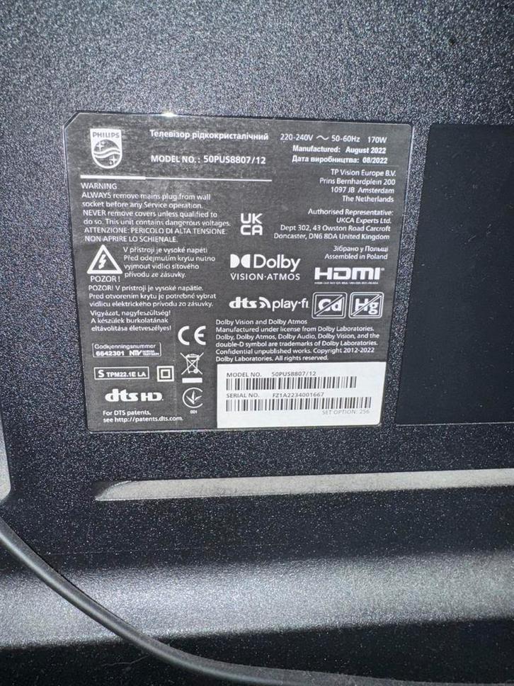 Philips 50"  the one Ambilight Smart TV (2022) - Grijs, Audio, Tv en Foto, Televisies, Gebruikt, LED, 100 cm of meer, 4k (UHD)