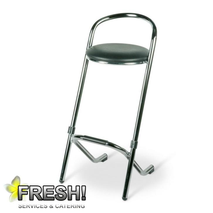 luxe chrome barkruk barkrukken te huur bij Fresh!, Huis en Inrichting, Barkrukken, 60 tot 90 cm, 5 krukken of meer, Ophalen