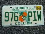 Kentekenplaat licenseplate Florida Collier USA, Verzenden, Gebruikt, Auto's