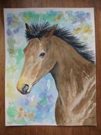 Aquarel paard (27 x 35 cm.), Huis en Inrichting, Woonaccessoires | Schilderijen, Tekeningen en Foto's, Ophalen, Minder dan 50 cm