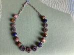 Ketting met verschillende stenen - blauw - zie beschrijving, Overige materialen, Verstelbaar, Blauw, Ophalen of Verzenden