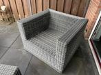 Tuinset 2 banken, 1 stoel en hocker zonder kussens, Ophalen, Kunststof, Gebruikt, 6 zitplaatsen