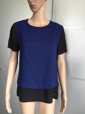 C1007 Tommy Hilfiger maat S=36 blauw/zwart top blouse beschikbaar voor biedingen