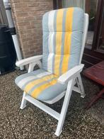 Mooie zware tuinstoelen 2 met kussens, Ophalen, Gebruikt