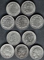 5 dubbeltjes 1928-1941 zilver, Postzegels en Munten, Munten | Nederland, Verzenden, Koningin Wilhelmina, 10 cent, Zilver
