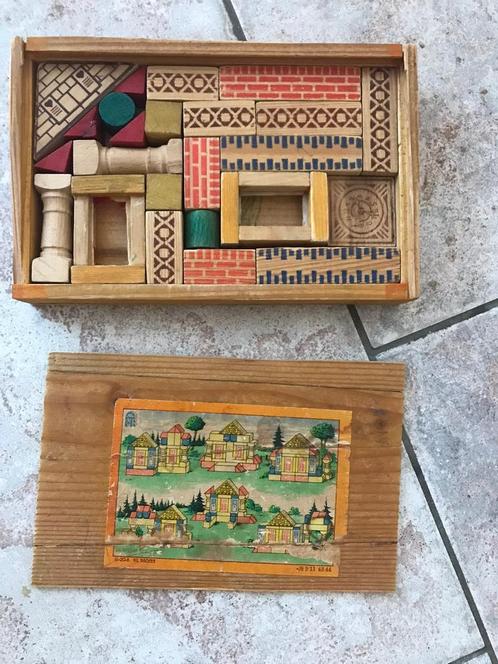 Vintage blokkendoos, Kinderen en Baby's, Speelgoed | Houten speelgoed, Gebruikt, Overige typen, Ophalen of Verzenden