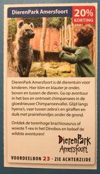Kortingsbon Dierenpark Amersfoort (20% korting), Tickets en Kaartjes, Drie personen of meer, Kortingskaart