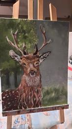 Acryl schilderij hert., Minder dan 50 cm, Nieuw, Ophalen of Verzenden, Schilderij