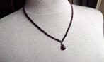 Ketting Zeldzaam Facet Robijn & klein Granaat Zilver 925, Ophalen, Nieuw, Steen of Mineraal, Met edelsteen