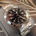 Hamilton Khaki field automatic, Sieraden, Tassen en Uiterlijk, Overige merken, Leer, Staal, Ophalen of Verzenden