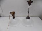 Hanglamp lamp vintage melkglazen kap vintage brocante, Ophalen of Verzenden, Gebruikt