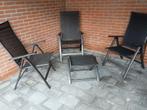 Lichtgewicht tuinstoelen met tafeltje, Tuin en Terras, Ophalen, Gebruikt, Aluminium, Verstelbaar