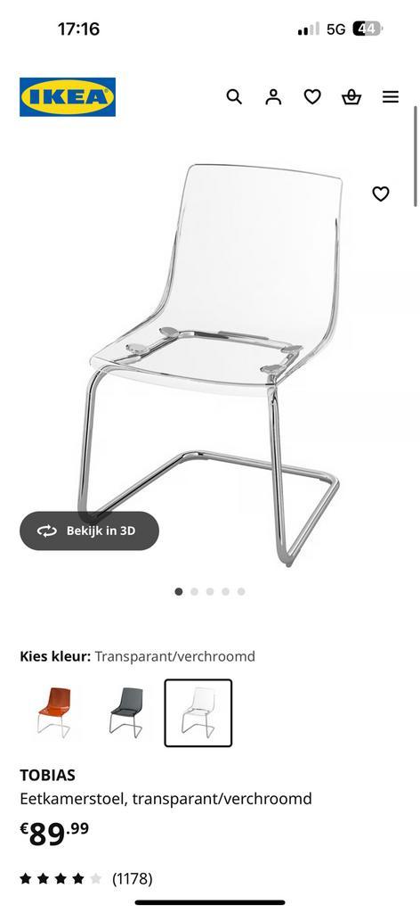 IKEA Tobias eetkamerstoel – €50, Huis en Inrichting, Bureaustoelen, Gebruikt, Ophalen of Verzenden