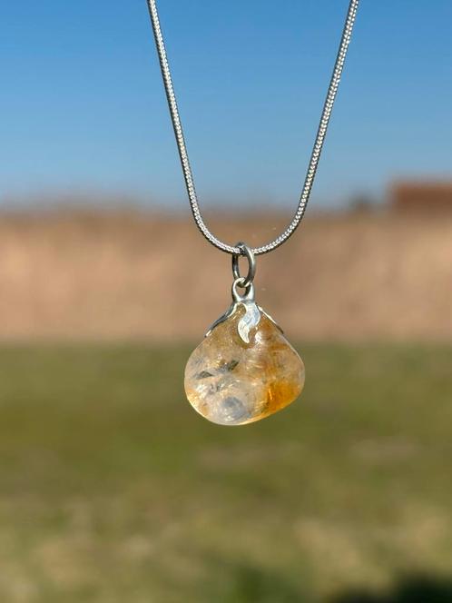 Citrien EdelsteenKetting Edelstenen, Sieraden, Tassen en Uiterlijk, Kettingen, Nieuw, Overige materialen, Geel, Met edelsteen