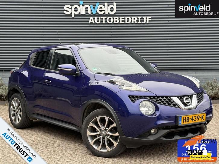Nissan Juke 1.2 DIG-T S/S Tekna BJ`15 NAP NL Schuifdak Navi, Auto's, Nissan, Bedrijf, Te koop, Juke, 360° camera, ABS, Airbags