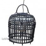 Grote zwarte bamboe hanglamp, Huis en Inrichting, Lampen | Hanglampen, Ophalen of Verzenden, Nieuw, Minder dan 50 cm