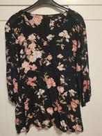 Zwarte blouse met roze bloemen van Zay/Zizzi, maat XXL., Kleding | Dames, Zizzi, Zwart, Maat 46/48 (XL) of groter, Ophalen of Verzenden