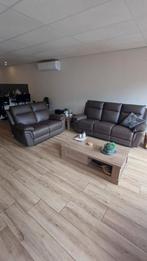 Nieuwe bufferleren bank met relaxsystemen - kansprijs!, Ophalen, Nieuw, Leer, Rechte bank