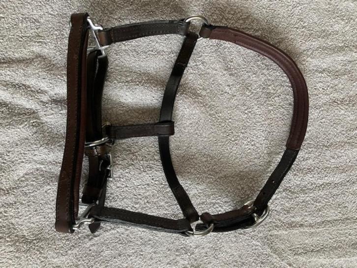 Luxe lederen minihetland halster bruin, Dieren en Toebehoren, Paarden en Pony's | Hoofdstellen en Tuigage, Nieuw, Overige soorten