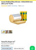 1 ROI Isover Rollisol Plus 80 mm 60x90cm (Rd 2,0 m² K/W), Vloerisolatie, Nieuw, 8 tot 12 cm, Glaswol