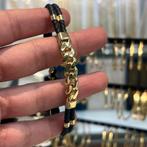 14k gouden armband Cuban schakel rubber band