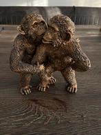Beeld 2 apen goud/zwart, Verzamelen, Beelden en Beeldjes, Ophalen of Verzenden, Zo goed als nieuw, Dier