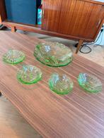 Uraniumglas schaal en schaaltjes Hermanova, Ophalen