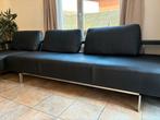 Rolf Benz Dono Hoekbank Leer Zwart, Ophalen, 100 tot 125 cm, Hoekbank, 300 cm of meer