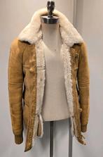 Lammy coat bomber jack - heren maat S - lamsvacht en leer, Ophalen of Verzenden, Gedragen, Maat 52/54 (L), Bruin