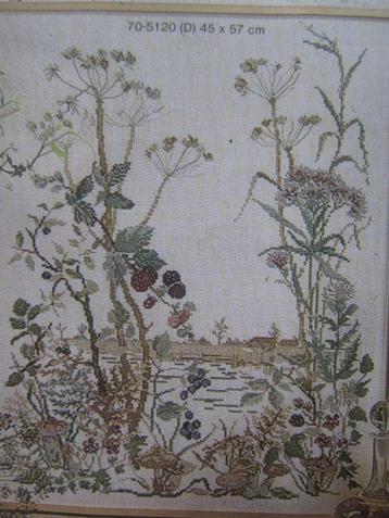 borduur en patroon wilde weide kruiden bloemen fluitenkruid beschikbaar voor biedingen