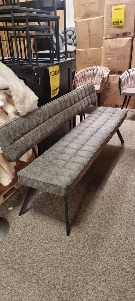 Eetkamerbank 180cm - Afneembare stof - Nu €199, Ophalen of Verzenden