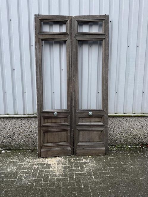 Werkelijk zeer fraaie antieke eiken taatsdeuren, Doe-het-zelf en Verbouw, Deuren en Horren, Zo goed als nieuw, Binnendeur, 215 cm of meer