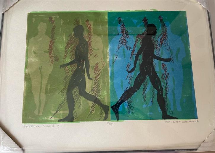 Peter van den Akker - Zeefdruk 46/50, Ingelijst, Antiek en Kunst, Kunst | Litho's en Zeefdrukken, Ophalen of Verzenden