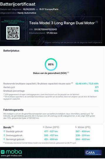 Tesla Model 3 Performance AWD 85% SOH 1e EIG BTW Auto Rijkla beschikbaar voor biedingen