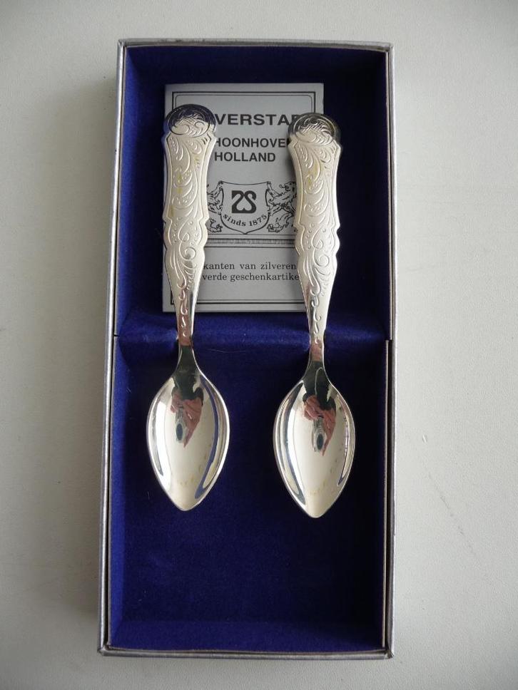 2 Biedermeijer theelepeltjes -Zilverstad Schoonhoven, Antiek en Kunst, Antiek | Bestek, Ophalen of Verzenden