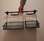 Ikea Fintorp Hangrek Met 2 "Mandjes", Zwart, Zo goed als nieuw, Minder dan 100 cm, 25 tot 50 cm