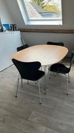 Eettafel en vier stoelen Fritz Hanssen, Ophalen, Gebruikt, 100 tot 150 cm, 150 tot 200 cm