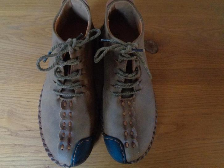 FASHION leren moccasins:mt 42., Kleding | Heren, Schoenen, Zo goed als nieuw, Veterschoenen, Bruin, Ophalen of Verzenden