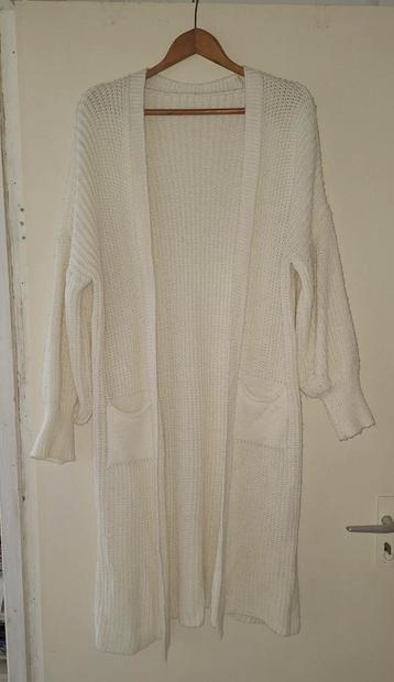 Lang ecru vest met zakken maat L beschikbaar voor biedingen