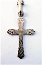 Zilveren hangertje - kruisje (124), Sieraden, Tassen en Uiterlijk, Kettinghangers, Ophalen, Zo goed als nieuw, Kruis of Symbool