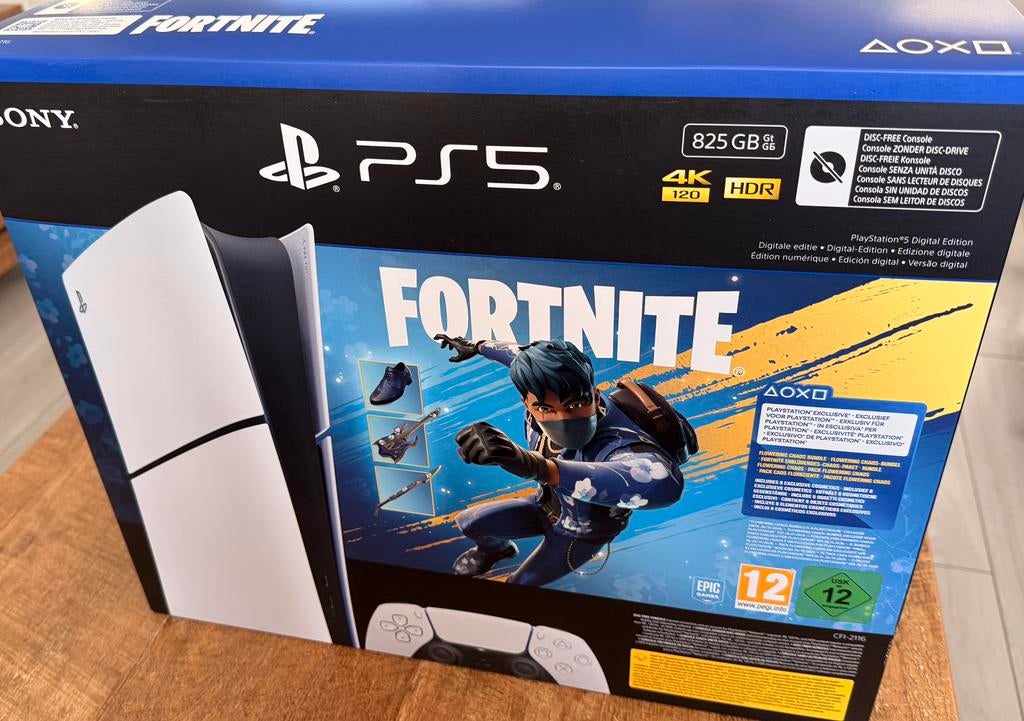 Verzegelde ps5 slim digital fortnite bundel + bon, Ophalen, Nieuw