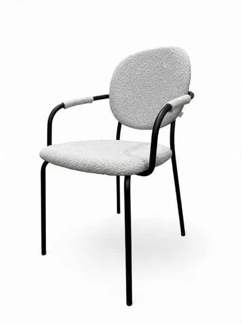 6 nieuwe design eetkamerstoelen in lichtgrijze stof, Huis en Inrichting, Stoelen, Nieuw, Vijf, Zes of meer stoelen, Stof, Grijs