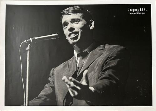 Jacques Brel Affiche Editions Art&Scene 2002, Verzamelen, Muziek, Artiesten en Beroemdheden, Zo goed als nieuw, Poster, Artwork of Schilderij