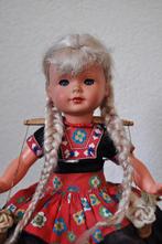 Vintage Pop met Juk 29 cm, Ophalen of Verzenden, Gebruikt, Pop