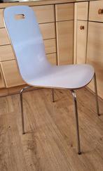 Vier witte keuken/eetkamerstoelen, Huis en Inrichting, Stoelen, Ophalen, Gebruikt, Wit, Vier