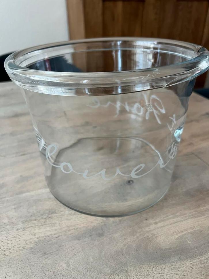 Glazen vaas 'Flowers at Home' - Nieuw!, Huis en Inrichting, Woonaccessoires | Vazen, Nieuw, Overige kleuren, Minder dan 50 cm