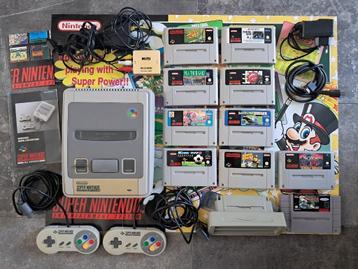 Nintendo Super NES als Nieuw! 2x controller 10 games & meer!